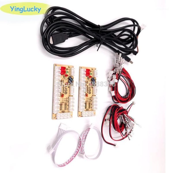 2x zero delay arcade usb encoder pc to joystick for 5pin sanwa &joystick & 2.8mm button1