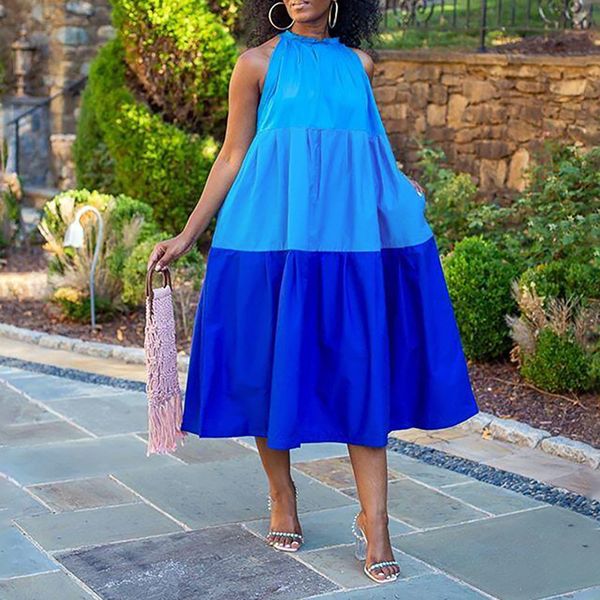 2021 loose color block a line as female african fashions will see halter slices dressed in party robes oversize olvi, Black;gray
2021 loose color block a line as female african fashions will see halter slices dressed in party robes oversize olvi, Black;gray