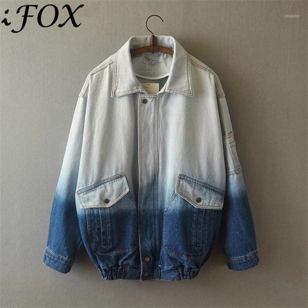 women's jackets fashion long sleeve denim jacket women 2021 turn down collar 2 gradient colors coat with pocket real po1, Black;brown
women's jackets fashion long sleeve denim jacket women 2021 turn down collar 2 gradient colors coat with pocket real po1, Black;brown