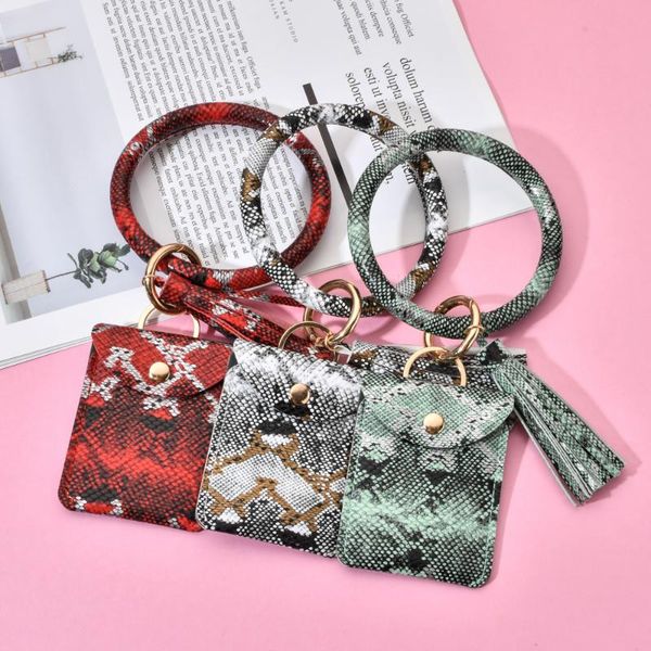 new fashion leopard snake tassel keychain for card key pu leather bag keyring women round circle wristlet key chain jewelry, Silver
new fashion leopard snake tassel keychain for card key pu leather bag keyring women round circle wristlet key chain jewelry, Silver