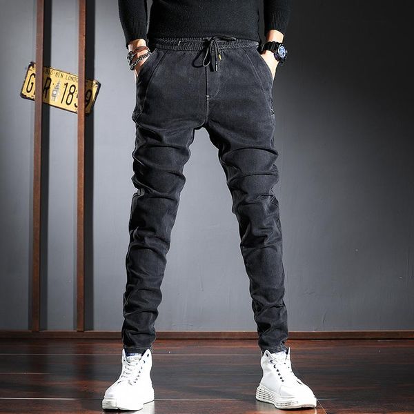 elastic waist casual jeans men autumn winter fleece warm trousers korean style slim fit pencil pants, Blue
elastic waist casual jeans men autumn winter fleece warm trousers korean style slim fit pencil pants, Blue