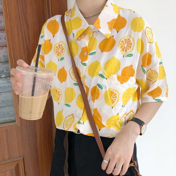 2021 women summer shirts kawaii lovely retro casual loose fruit print shirt female sweet punk tunic for womens cute top, White
2021 women summer shirts kawaii lovely retro casual loose fruit print shirt female sweet punk tunic for womens cute top, White