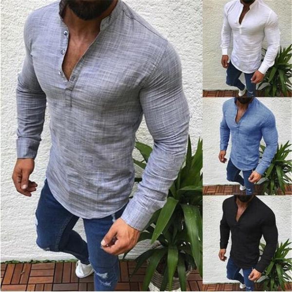 men's casual shirts fashion long sleeve mens v neck slim shirt autumn button formal pure color half open plus size, White;black
men's casual shirts fashion long sleeve mens v neck slim shirt autumn button formal pure color half open plus size, White;black