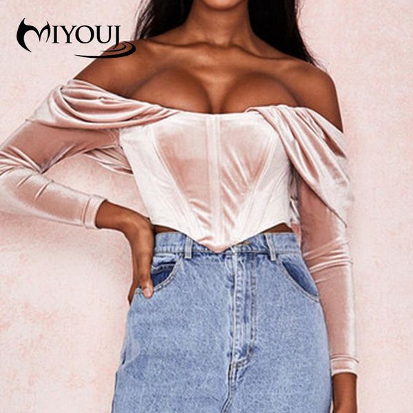 women's blouses & shirts miyouj velvet slash neck 2021 autumn high quantily strapless clothing slim vintage stylish women, White
women's blouses & shirts miyouj velvet slash neck 2021 autumn high quantily strapless clothing slim vintage stylish women, White