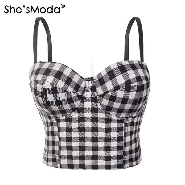 she'smoda cotton plaid bustier push up night club bralette women's floral bra cropped vest corset plus size y200701, White
she'smoda cotton plaid bustier push up night club bralette women's floral bra cropped vest corset plus size y200701, White