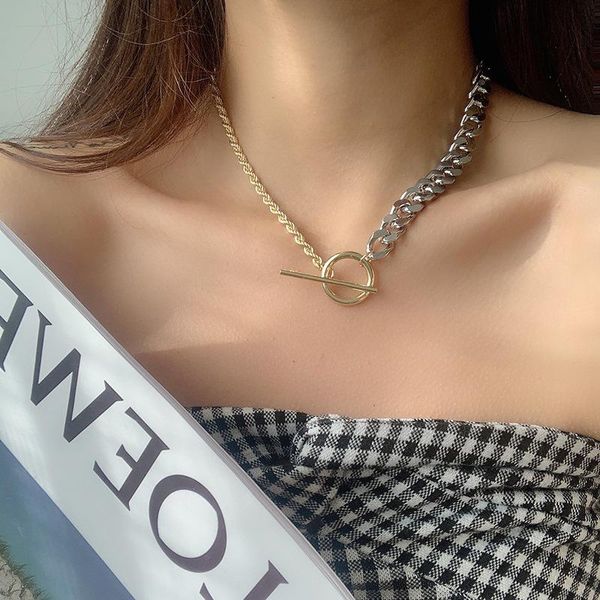 SRCOI New Trendy Simple Twisted Chain Spliced Flat Thick Chain OT Buckle Necklace Women Fashion Clavicle Party Jewelry, Silver
SRCOI New Trendy Simple Twisted Chain Spliced Flat Thick Chain OT Buckle Necklace Women Fashion Clavicle Party Jewelry, Silver