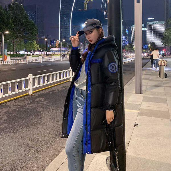 cotton women's clothing autumn winter 2020 korean new orange bright medium length thickened hooded down jacket, Black
cotton women's clothing autumn winter 2020 korean new orange bright medium length thickened hooded down jacket, Black