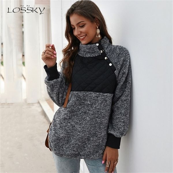 lossky sweatshirts women long sleeve patchwork color fahsion autumn winter pullover black ladies plush warm clothing 201208
lossky sweatshirts women long sleeve patchwork color fahsion autumn winter pullover black ladies plush warm clothing 201208