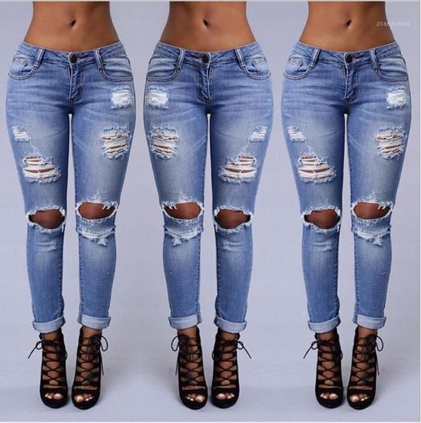 women high waist jeans pants elastic holes ripped jeans 4 season skinny pencil pants woman casual trousers ladies1, Blue
women high waist jeans pants elastic holes ripped jeans 4 season skinny pencil pants woman casual trousers ladies1, Blue