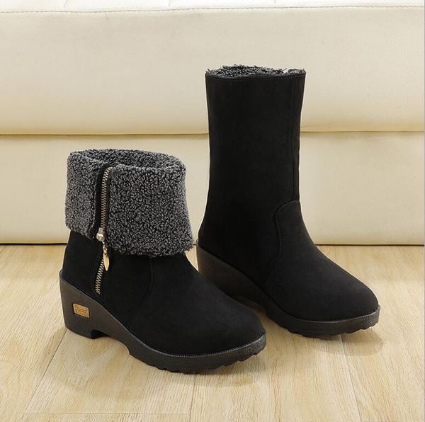 autumn and winter cotton shoes slope heel snow boots plus velvet warmth ladies high and low fashion short boots..., Black
autumn and winter cotton shoes slope heel snow boots plus velvet warmth ladies high and low fashion short boots..., Black