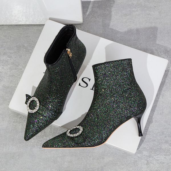 2020 and spring fashion banquet are thin stiletto high heels bright strass boots p6zn, Black
2020 and spring fashion banquet are thin stiletto high heels bright strass boots p6zn, Black