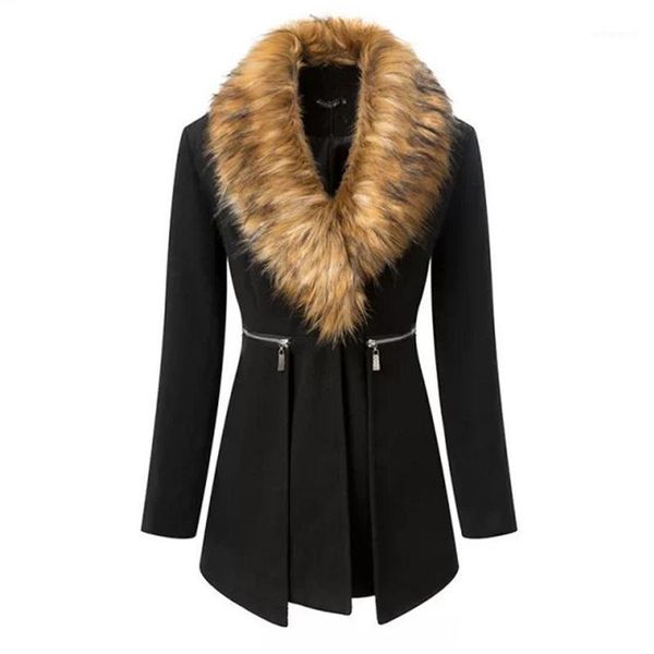 new black fashion coat female autumn winter women parka long windproof coat women fur collars stitching wool 4xl 5xl1, Tan;black 
new black fashion coat female autumn winter women parka long windproof coat women fur collars stitching wool 4xl 5xl1, Tan;black