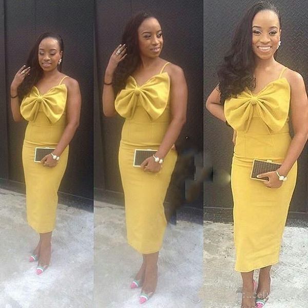 yellow satin prom dresses spaghetti straps front bow tea-length cocktail party evening gowns, Black
yellow satin prom dresses spaghetti straps front bow tea-length cocktail party evening gowns, Black
