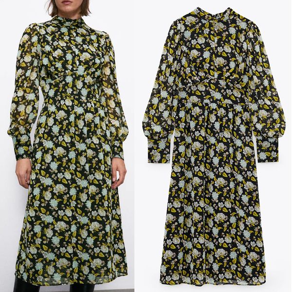 2021 new vintage floral print chiffon midi women waist pleated long puff sleeve dress ladies semi-sheer elegant dresses xekg, Black;gray
2021 new vintage floral print chiffon midi women waist pleated long puff sleeve dress ladies semi-sheer elegant dresses xekg, Black;gray