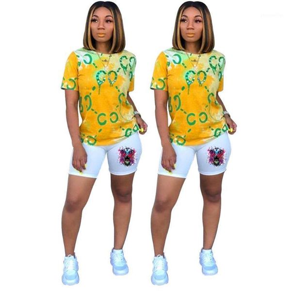 two piece dress hhdmv 2021 women fashoin street casual style sets short sleeve round neck elastic pants printed sets1, White
two piece dress hhdmv 2021 women fashoin street casual style sets short sleeve round neck elastic pants printed sets1, White