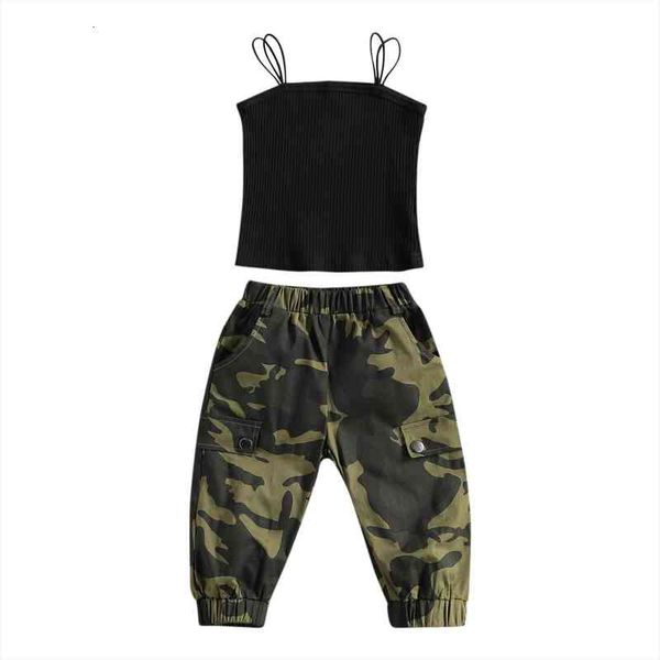 summer kids baby girls fashion 2-piece outfit set sleeveless black strap camouflage pants set fashion clothes, White
summer kids baby girls fashion 2-piece outfit set sleeveless black strap camouflage pants set fashion clothes, White
