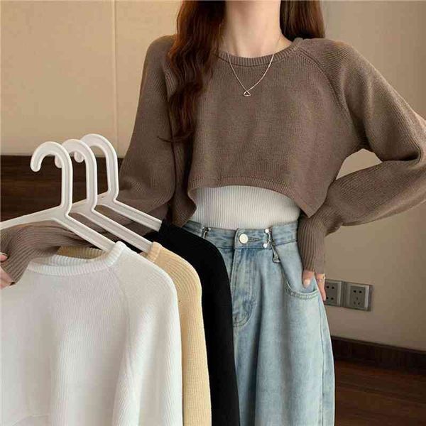 autumn women solid sweater o-neck loose sweater pullover crop sweaters shirts femme knit outwear jumpers, White;black
autumn women solid sweater o-neck loose sweater pullover crop sweaters shirts femme knit outwear jumpers, White;black