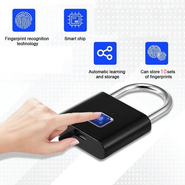 keyless usb rechargeable door lock smart fingerprint padlock quick unlock zinc alloy metal smart chip
keyless usb rechargeable door lock smart fingerprint padlock quick unlock zinc alloy metal smart chip