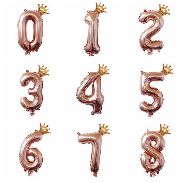 32inch rose gold crown number foil balloons happy birthday party decorations kids digit air globos figure balloon wedding decor qyllkx 
32inch rose gold crown number foil balloons happy birthday party decorations kids digit air globos figure balloon wedding decor qyllkx