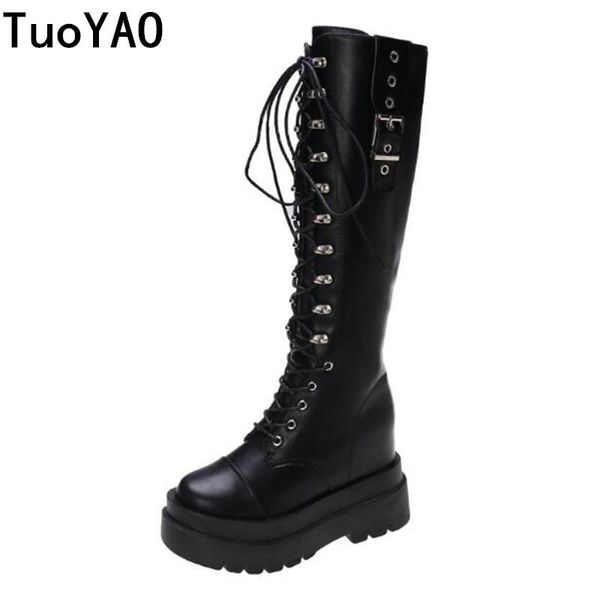winter leather boots women knee high boots punk style casual chunky shoes woman thick high heeled platform long 10cm new, Black
winter leather boots women knee high boots punk style casual chunky shoes woman thick high heeled platform long 10cm new, Black