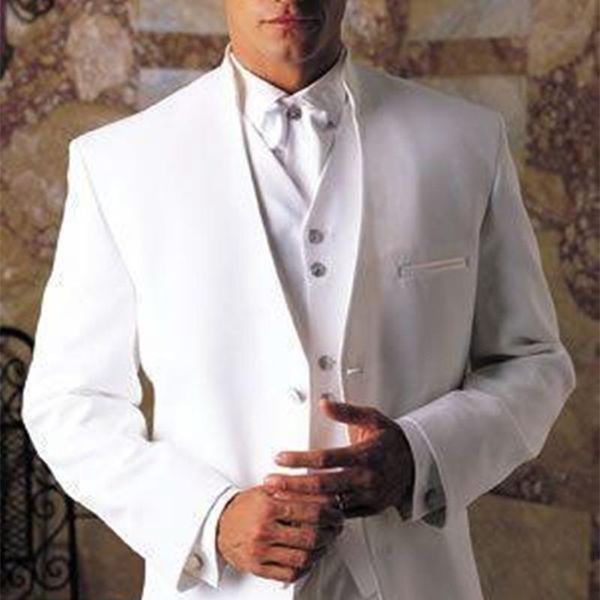 men's suits & blazers 2021 arrival white tuxedos men suit stand collar wedding for 3 pieces groom groomsmen, White;black
men's suits & blazers 2021 arrival white tuxedos men suit stand collar wedding for 3 pieces groom groomsmen, White;black