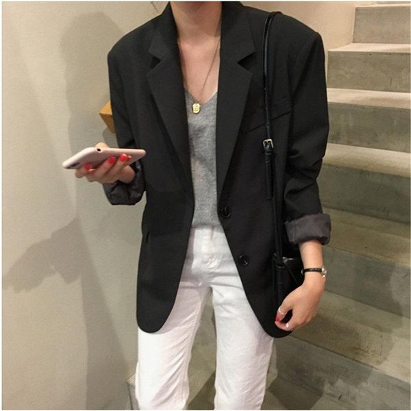 women's suits & blazers hzirip fashion black office ladies casual feminine high street loose plus chic women elegant all match slim sle, White;black
women's suits & blazers hzirip fashion black office ladies casual feminine high street loose plus chic women elegant all match slim sle, White;black