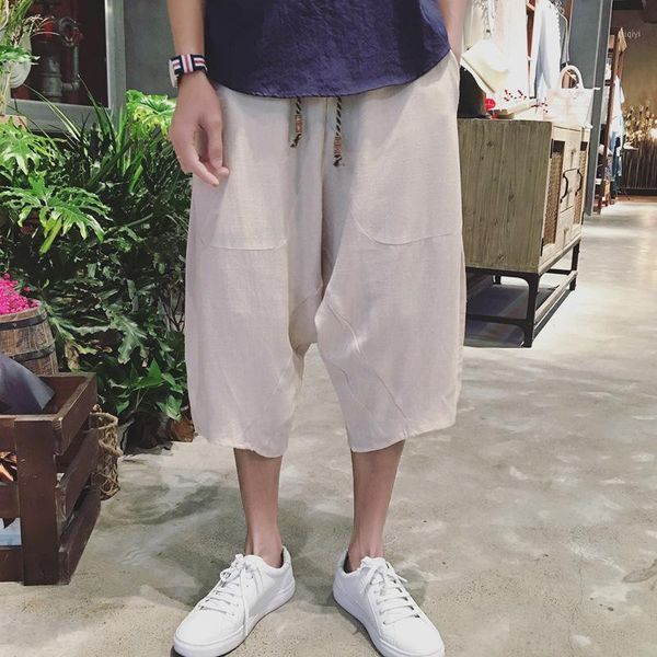 naiveroo summers linen pants men casual ankle-length harem pants solid linen men's 7 trousers 6q17841, White;black
naiveroo summers linen pants men casual ankle-length harem pants solid linen men's 7 trousers 6q17841, White;black