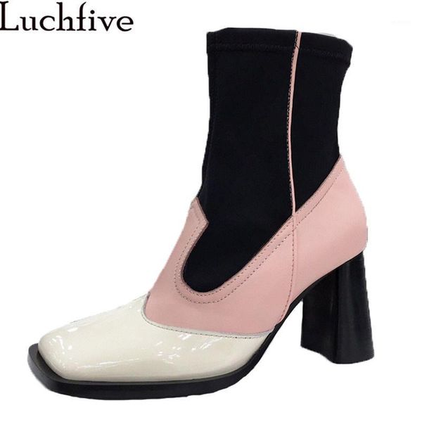 knitted mid calf boots for woman square toe chunky heel leather boots mixedcolor elastic slip on lazy fashion week woman1, Black
knitted mid calf boots for woman square toe chunky heel leather boots mixedcolor elastic slip on lazy fashion week woman1, Black