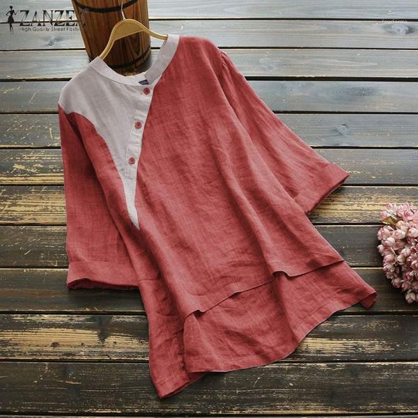 women's summer blouse 2020 zanzea elegant stiching shirts casual long sleeve blusas female asymmetrical plus size tunic1, White
women's summer blouse 2020 zanzea elegant stiching shirts casual long sleeve blusas female asymmetrical plus size tunic1, White