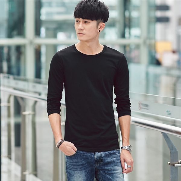 men's long sleeve t-shirt pure cotton collar self healing color wear autumn kg-326, White;black
men's long sleeve t-shirt pure cotton collar self healing color wear autumn kg-326, White;black