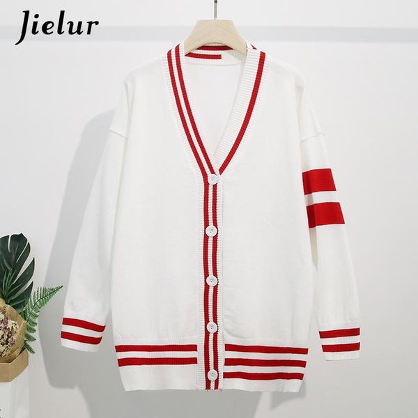 sweater cardigan women stripe knitted 2021 new autumn winter sweaters button loose slim long cardigan femme s-xl, White
sweater cardigan women stripe knitted 2021 new autumn winter sweaters button loose slim long cardigan femme s-xl, White
