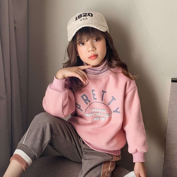 2019 winter sweater plush and thickened new children's warm girls' foreign sle high collar base coat, Black
2019 winter sweater plush and thickened new children's warm girls' foreign sle high collar base coat, Black