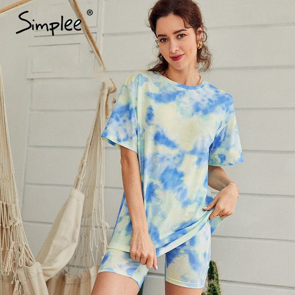 simplee casual outfits women's two piece suits tie dye printing backsuits t-shirt suit sports style bicycles shorts set new 210204, White
simplee casual outfits women's two piece suits tie dye printing backsuits t-shirt suit sports style bicycles shorts set new 210204, White