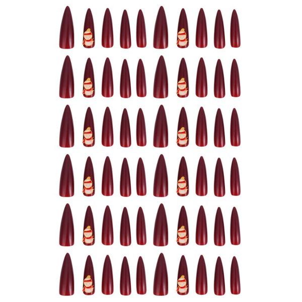 false nails 60pcs christmas fake holiday festival full nail wrap dark red tips, Red;gold
false nails 60pcs christmas fake holiday festival full nail wrap dark red tips, Red;gold
