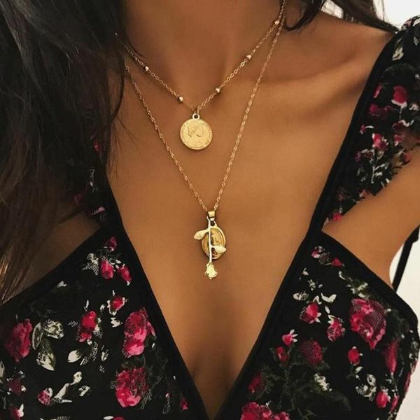 abdoabdo gold rose necklaces women jewelry lovers collier girl coin bohemia choker necklace multilayer chain collares, Silver
abdoabdo gold rose necklaces women jewelry lovers collier girl coin bohemia choker necklace multilayer chain collares, Silver