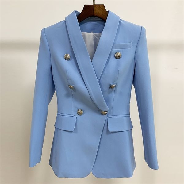 excellent quality stylish blazer for women ladies silver lion buttons double breasted career blazer jacket y201026, White;black
excellent quality stylish blazer for women ladies silver lion buttons double breasted career blazer jacket y201026, White;black