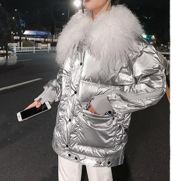 2020 winter beach wool collar down parka coat womens bright face down jacket female casual loose white duck coats overcoat, Black
2020 winter beach wool collar down parka coat womens bright face down jacket female casual loose white duck coats overcoat, Black