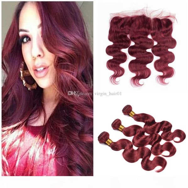 99j wine red lace frontal closure and bundles burgundy peruvian virgin human hair weaves with 13x4 full lace frontal with baby hair, Black;brown
99j wine red lace frontal closure and bundles burgundy peruvian virgin human hair weaves with 13x4 full lace frontal with baby hair, Black;brown