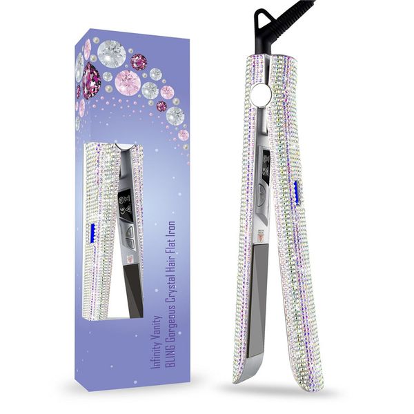 rose gold hand made sparkling crystal diamond rhinestone lcd digital display flat iron crystal gems titanium hair straightener, Black
rose gold hand made sparkling crystal diamond rhinestone lcd digital display flat iron crystal gems titanium hair straightener, Black