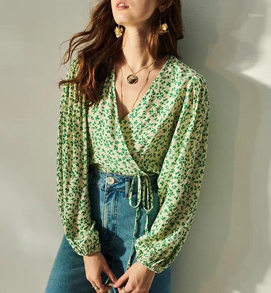 women shirt printed v-neck puff sleeve lace-up slim lady wrap shirt 2020 spring summer new1, White
women shirt printed v-neck puff sleeve lace-up slim lady wrap shirt 2020 spring summer new1, White