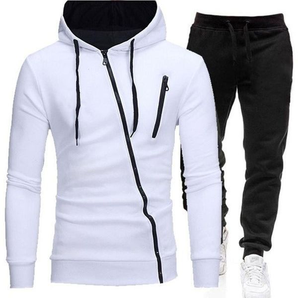solid color 2020 new men's solid color leisure hoodie + trousers suit men's pull rope diagonal zipper pants suit, Black
solid color 2020 new men's solid color leisure hoodie + trousers suit men's pull rope diagonal zipper pants suit, Black