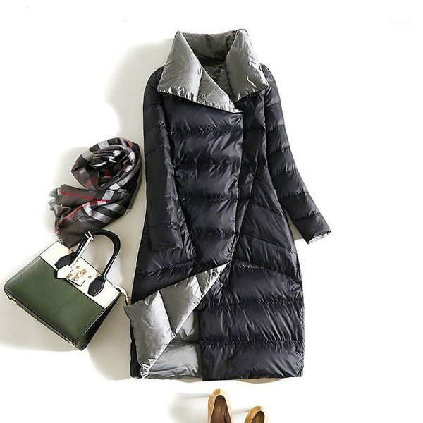 2019 women double sided down long jacket winter turtleneck white duck down jacket double breasted female warm parka snow outwear1, Black
2019 women double sided down long jacket winter turtleneck white duck down jacket double breasted female warm parka snow outwear1, Black