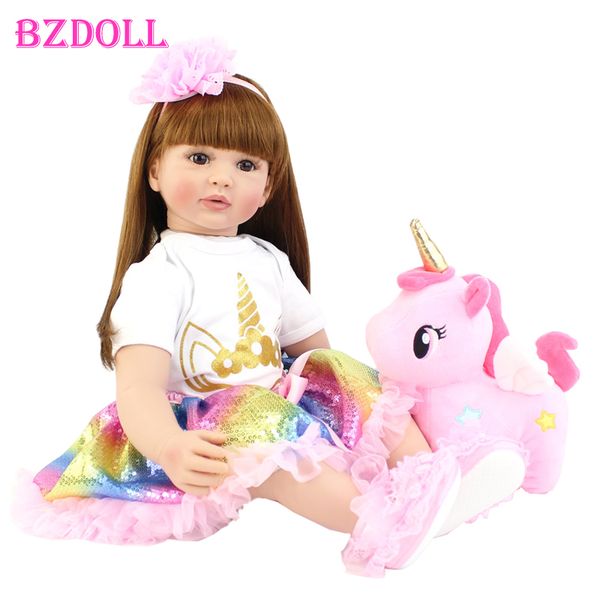 60cm big size reborn toddler doll toy lifelike vinyl princess baby with unicorn cloth body alive bebe girl birthday gift t200712
60cm big size reborn toddler doll toy lifelike vinyl princess baby with unicorn cloth body alive bebe girl birthday gift t200712