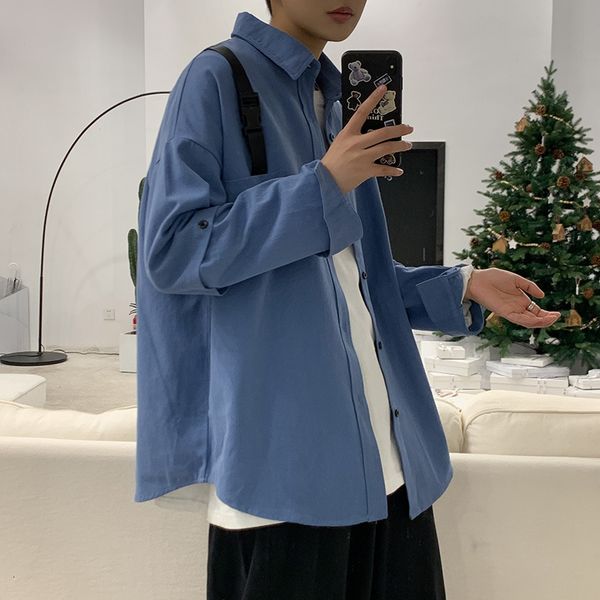 2021 new spring long sleeve men's casual loose fashion youth shirt coat, White;black
2021 new spring long sleeve men's casual loose fashion youth shirt coat, White;black
