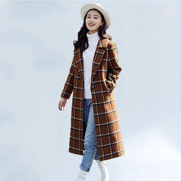 women's wool & blends winter woolen coat boutique fashion large size plaid women thicken long autumn casual outerwear female1, Black
women's wool & blends winter woolen coat boutique fashion large size plaid women thicken long autumn casual outerwear female1, Black