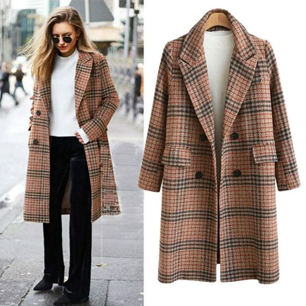 autumn and winter 2020 new women's british wind big size loose medium and long grid hair coat coat, Black
autumn and winter 2020 new women's british wind big size loose medium and long grid hair coat coat, Black