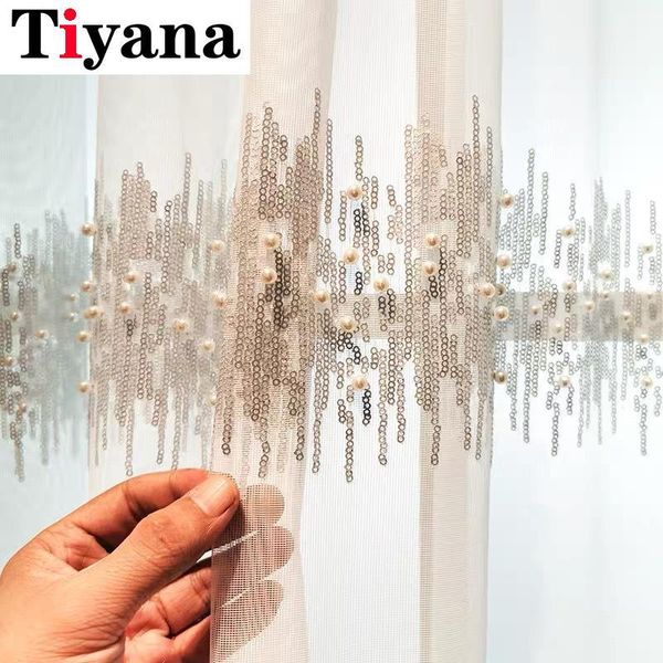 french luxury embroidery sequins tulle curtains for living room pearls sequins curtains yarn for bedroom customized m232y1
french luxury embroidery sequins tulle curtains for living room pearls sequins curtains yarn for bedroom customized m232y1