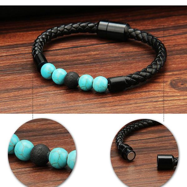 2020 new style magnetic buckle men's leather bracelet natural volcanic stone beaded men's hand jewelry factor qylpnf
2020 new style magnetic buckle men's leather bracelet natural volcanic stone beaded men's hand jewelry factor qylpnf