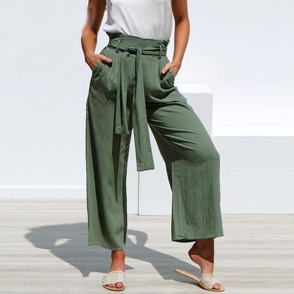 high waist wide leg sashesfemal fashion pants women green linen long pants casual female trousers belt loose trouser1, Black;white
high waist wide leg sashesfemal fashion pants women green linen long pants casual female trousers belt loose trouser1, Black;white