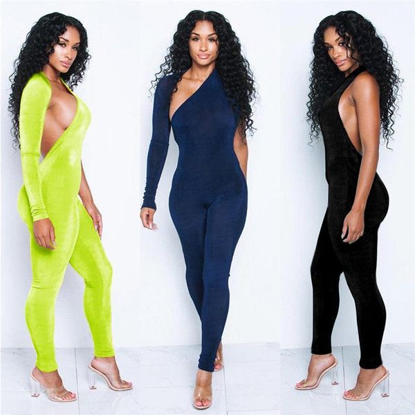 fashion womens one shoulder slim jumpsuit ladies long sleeve backless nightout party romper solid color skinny clubwear1, Black;white
fashion womens one shoulder slim jumpsuit ladies long sleeve backless nightout party romper solid color skinny clubwear1, Black;white